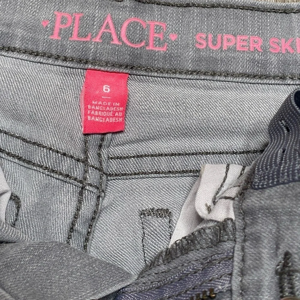 The Children’s Place Gray Denim Super Skinny Jeans Girl Size 6